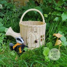 Load image into Gallery viewer, Rattan/Wicker Watering Can House | Fairy House | Apple | Handmade | Hand-dyed | Limited Edition