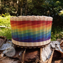 Load image into Gallery viewer, Large Rainbow Rattan Storage Basket | Unique | Handwoven | Handdyed | Kids Room Storage