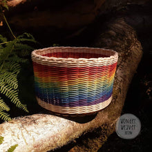Load image into Gallery viewer, Large Rainbow Rattan Storage Basket | Unique | Handwoven | Handdyed | Kids Room Storage
