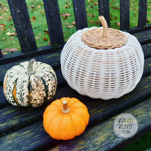 Load image into Gallery viewer, Orange / Black / White Pumpkin baskets for Halloween - Limited Edition | Jack-o-Lantern | Pumpkin | Handmade