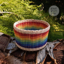 Load image into Gallery viewer, Large Rainbow Rattan Storage Basket | Unique | Handwoven | Handdyed | Kids Room Storage
