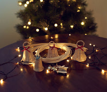 Load image into Gallery viewer, Christmas DIY Basketry Kit | Bells - Natural | Rattan/Cane, Make Your Own | WonderWeaver Design | Kid's Craft | Christmas Craft | Ornament