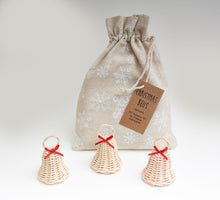 Load image into Gallery viewer, Christmas DIY Basketry Kit | Bells - Natural | Rattan/Cane, Make Your Own | WonderWeaver Design | Kid's Craft | Christmas Craft | Ornament