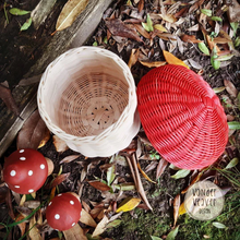 Load image into Gallery viewer, Mushroom Basket with hand-dyed lid | Handmade