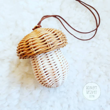 Load image into Gallery viewer, Small Mushroom Fairy Home | Rattan Hanging Mushroom | Handmade | Handwoven | Hand-dyed | Decoration