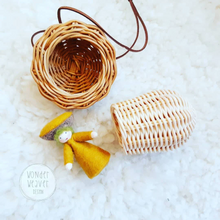 Load image into Gallery viewer, Small Mushroom Fairy Home | Rattan Hanging Mushroom | Handmade | Handwoven | Hand-dyed | Decoration