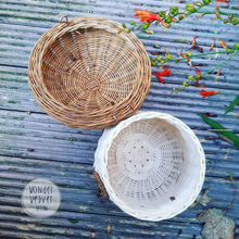 Load image into Gallery viewer, Rattan/Wicker Mushroom House Bag with Handle | Handmade | Hand-dyed