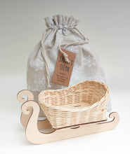 Load image into Gallery viewer, Santa's Sleigh rattan DIY kit – part of the Christmas Decoration Trio gift set