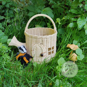 Rattan/Wicker Watering Can House | Fairy House | Apple | Handmade | Hand-dyed | Limited Edition