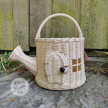 Load image into Gallery viewer, Rattan/Wicker Watering Can House | Fairy House | Apple | Handmade | Hand-dyed | Limited Edition