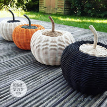 Load image into Gallery viewer, Orange / Black / White Pumpkin baskets for Halloween - Limited Edition | Jack-o-Lantern | Pumpkin | Handmade