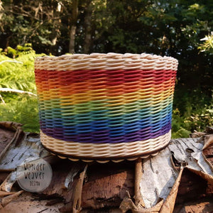 Large Rainbow Rattan Storage Basket | Unique | Handwoven | Handdyed | Kids Room Storage
