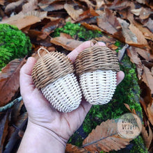 Load image into Gallery viewer, Rattan Acorn Hanging Decoration | Handmade | Handwoven | Hand-dyed