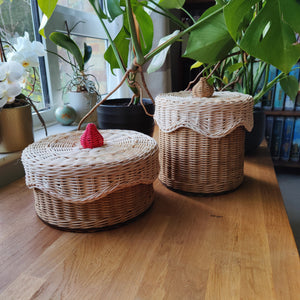 Cake Rattan Basket -  Strawberry on Top