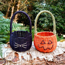 Load image into Gallery viewer, Trick or Treat baskets for Halloween - Limited Edition | Black Cat | Black Kitty | Pumpkin | Handmade
