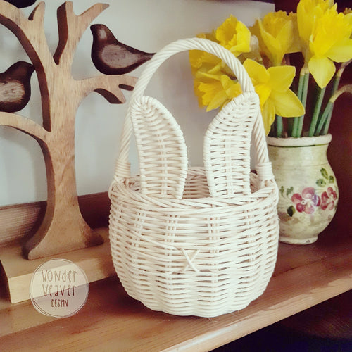 Rattan Bunny Basket for Easter - Limited Edition | Egg Hunt | Handmade Easter Basket