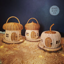 Load image into Gallery viewer, Rattan/Wicker Apple House | Fairy House | Apple | Handmade | Hand-dyed | Limited Edition
