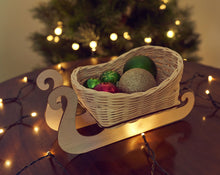 Load image into Gallery viewer, Christmas DIY Basketry Kit | Santa&#39;s Sleigh - Natural | Rattan/Cane, Make Your Own | WonderWeaver Design | Craft Kit | Christmas Decoration