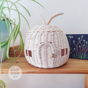 Rattan/Wicker Apple House | Fairy House | Apple | Handmade | Hand-dyed | Limited Edition