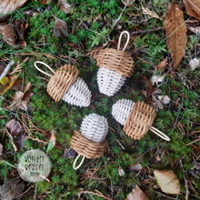 Load image into Gallery viewer, Mini Rattan Acorn | Autumn/Christmas Decor | WonderWeaver Design | Handmade | Handwoven | Hand-dyed