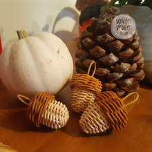 Load image into Gallery viewer, Mini Rattan Acorn | Autumn/Christmas Decor | WonderWeaver Design | Handmade | Handwoven | Hand-dyed