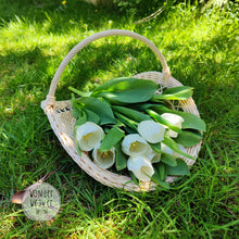 Load image into Gallery viewer, Rattan/Wicker Flower Gathering Basket | Large | Summer Decor | WonderWeaver Design | Handmade