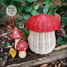 Load image into Gallery viewer, Mushroom Basket with hand-dyed lid | Handmade
