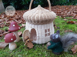 Rattan/Wicker Acorn House Bag | Handmade | Hand-dyed | Limited Edition