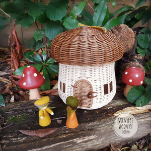 Rattan/Wicker Mushroom House | Handmade | Hand-dyed | Limited Edition
